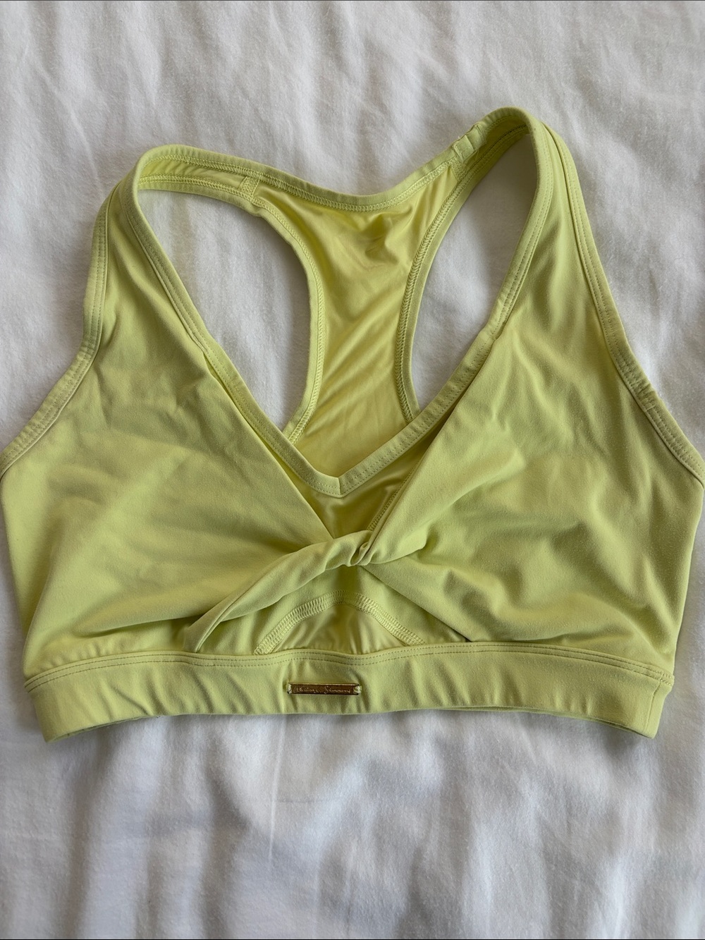 Gymshark Twist-Front Sports Bra in Light Yellow